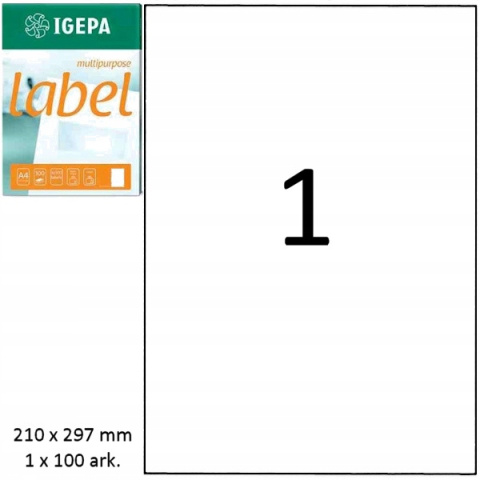 SELF-ADHESIVE LABEL 210X297 IGEPA IGEPA