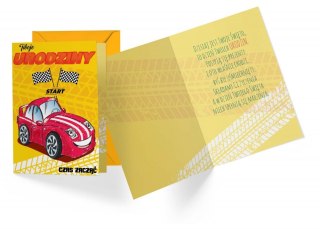 KARNET URODZINY B6 Z KOP AUTO KUKART PR-413 PASSION CARDS - KARTKI