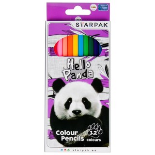 KREDKI OŁÓWKOWE 12 KOLORÓW PANDA STARPAK 438367 STARPAK