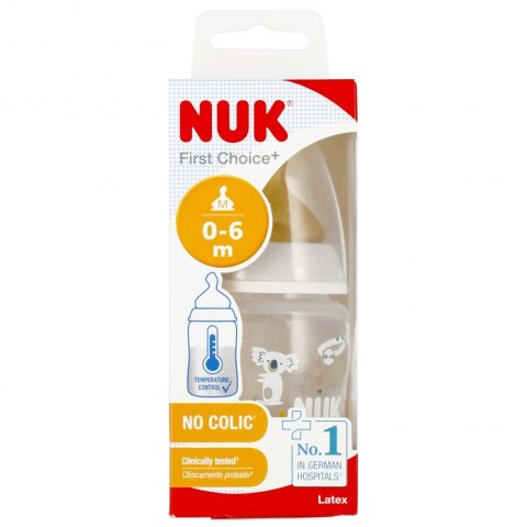 NUK BUTELKA Z WSKAŹNIKIEM TEMP. 150 ML 0-6M FIRST CHOICE POPIELATA 10743876 NUK