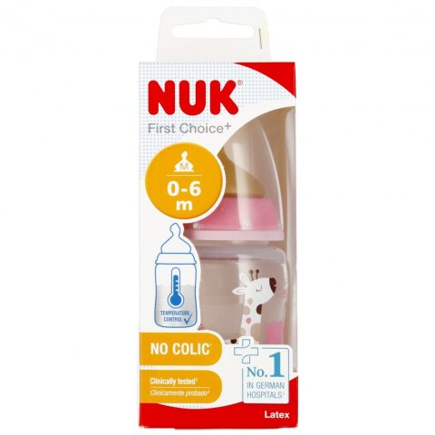 NUK BUTELKA Z WSKAŹNIKIEM TEMP. 150 ML 0-6M FIRST CHOICE RÓŻOWA 10743876 NUK