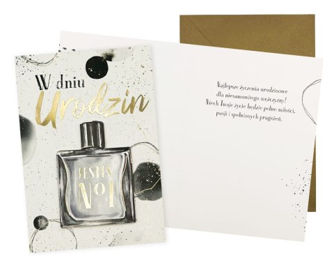 KARNET DK-1048 URODZINY MĘSKIE, PERFUM PASSION CARDS - KARTKI