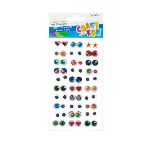 DECORATION SELF-ADHESIVE EYES MIX PATTERNS CRAFT WITH FUN 463968