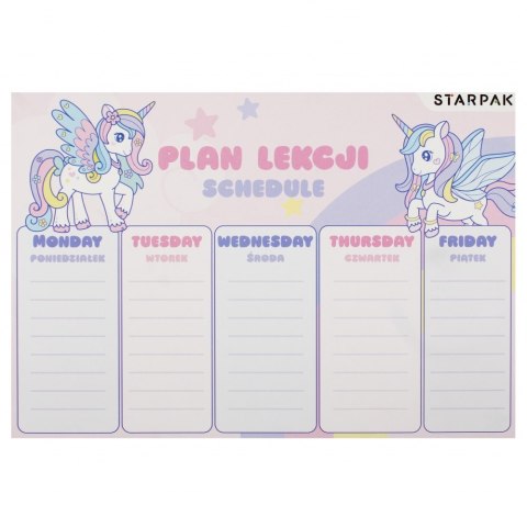 PLAN LEKCJI Z TABLICZKĄ MNOŻENIA A5 UNICORN STARPAK 536139 STARPAK