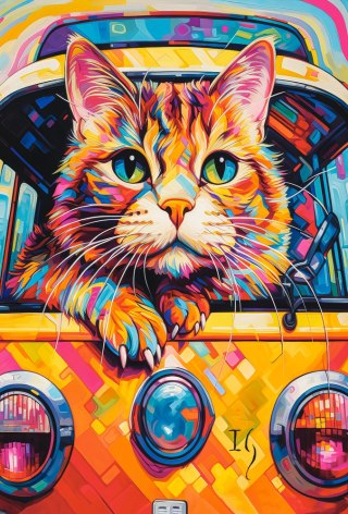 PUZZLE 1000 EL. CAT BUS TRAVEL CASTORLAND C-105229 CASTOR