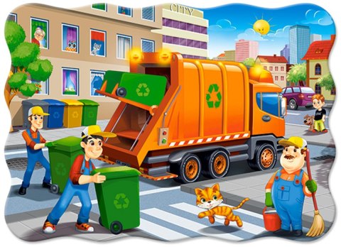 PUZZLE 30 ELEMENTÓW, KONTUROWE GARBAGE CAR CASTORLAND B-03778 CASTOR