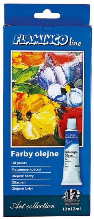 FARBY OLEJNE ART COLLECTION W TUBIE 12 KOLORÓW X12ML FLAMINGO LINE HASTA