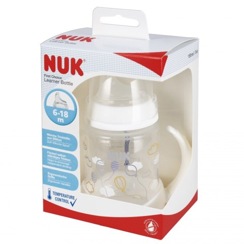 NUK BUTELKA 150 ML 6M Z UCHWYTEM FIRST BIAŁA 10215335 NUK