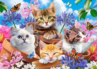 PUZZLE 120 ELEMENTÓW KITTENS WITH FLOWERS CASTORLAND B-13524 CASTOR