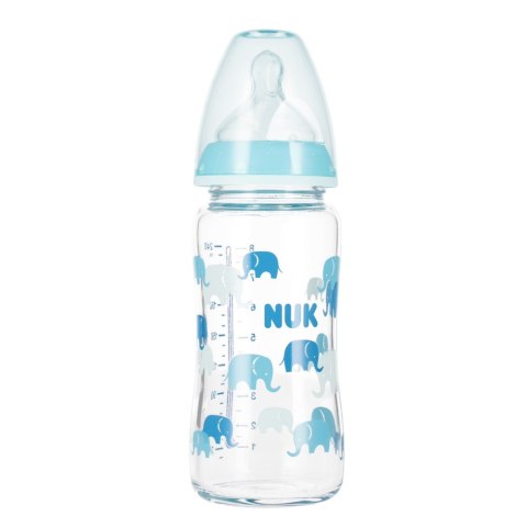 NUK BUTELKA SZKLANA Z WSKAŹNIKIEM TEMP. 240 ML 0-6M FIRST CHOICE MIX KOLORÓW 10745121 NUK