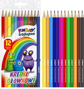 PENCILS 12 COLORS/180 TRIANGULAR FUN&JOY