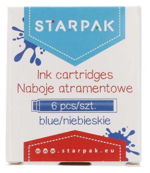 PEN CARTRIDGES BLUE SHORT 6 PCS STARPAK 299829