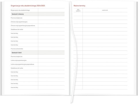 KALENDARZ AKADEMICKI A5T NEBRASKA CZERWONY, NR KAT. A5TA071B CZERWONY WOKÓŁ NAS