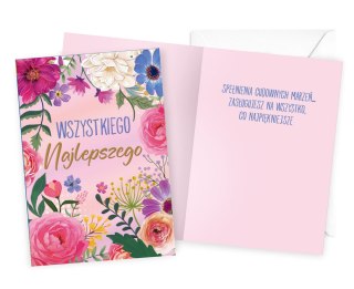 KARNET DK-1155 WSZYSTKIEGO NAJLEPSZEGO KWIATY PASSION CARDS - KARTKI