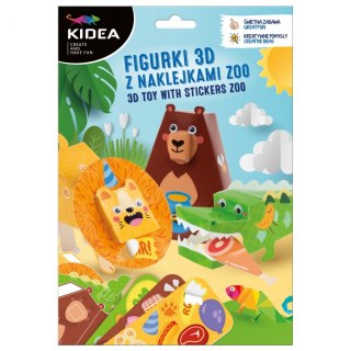 ZEST KREAT FIGURKI 3D ZOO NAKLEJ 180X260 KIDEA DERFORM