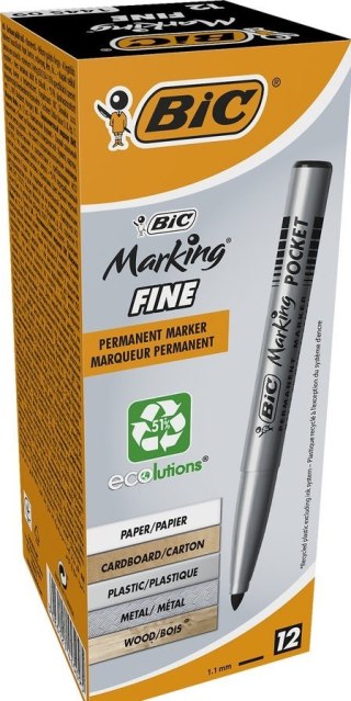 MARKER PERMANENTNY OKRĄGŁY CZARNY PUD A 12 BIC 820902 BIC