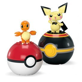 MBL POKEMON POKEBALL CHARMANDER PICHU HXP13 WB3 MATTEL