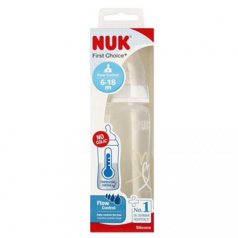 NUK BUTELKA Z WSKAŹNIKIEM TEMP. 300 ML 6-18M FIRST CHOICE BIAŁA 10741088 NUK