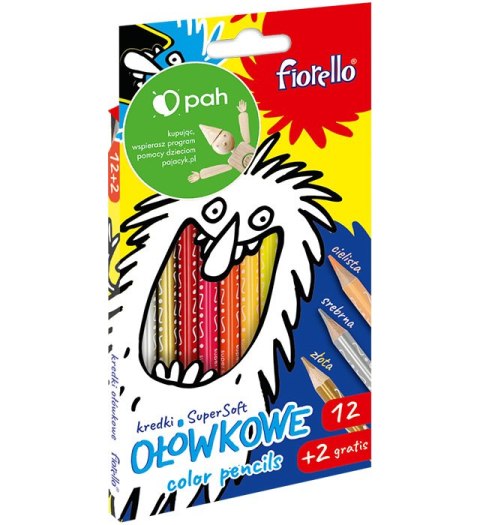 KREDKI FIORELLO SUPER SOFT 12 KOL. 2 GRATIS OSTRZ. TRÓJKĄTNA EXTRA KW TRADE