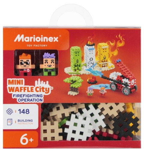 KLOCKI KONSTRUKCYJNE WAFLE MINI 148EL AKCJA STRAŻACKA MARIOINEX 553121 MARIOINEX