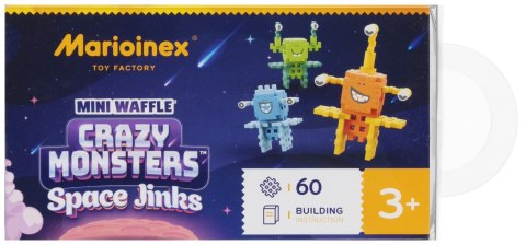 KLOCKI KONSTRUKCYJNE WAFLE MINI 60EL CRAZY MONSTERS MARIOINEX 906415 MARIOINEX