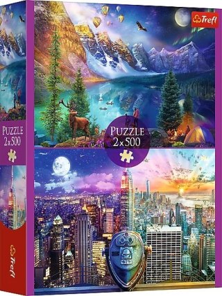 PUZZLE 2X500 ELEMENTÓW WYCIECZKA PO AMERYCE TREFL 37500 TR TREFL