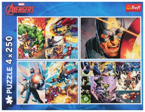 PUZZLE 4X250 AVENGERS BOHATERSKIE DNI TREFL 13309 TR TREFL