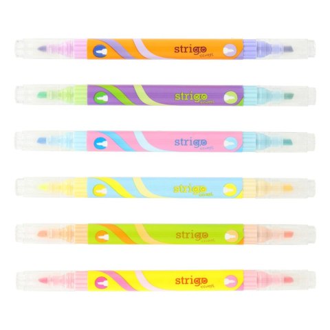 ZAKREŚLACZ 2STRONNY 6KOL NEON/PASTEL STRIGO SSC442 WPC