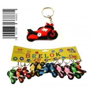 BRELOK GUMOWY 5 CM MOTOCYKL MIX KOLORÓW OP.12 SZT. MIDEX D44833 TOYS