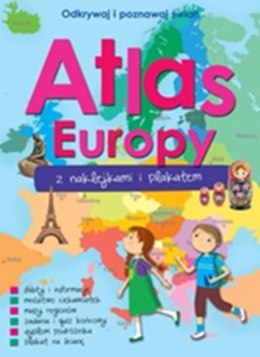 EDUCATIONAL BOOKLET A4 ATLAS OF EUROPE WITH STICKERS FOKSAL 45019