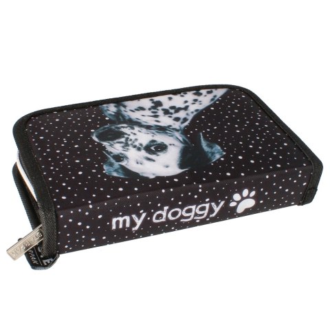 PENCIL CASE 1 ZIPPER 2 FLAPS WITHOUT EQUIPMENT DOGGY B&W STARPAK 469367