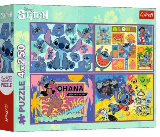 PUZZLE 4X250EL NIEZWYKŁY STITCH TREFL 13311 TR TREFL