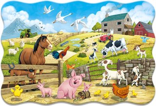 PUZZLE 20 MAXI PODŁOGOWE, KONTUROWE ANIMALS ON THE FARM CASTORLAND C-02429 CASTOR