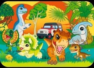 PUZZLE DREWNIANE 24EL POZNAJ DINOZAURY JW TREFL 20276 TR TREFL