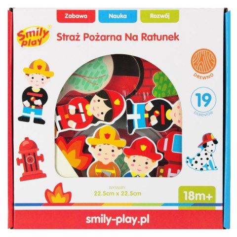 REMIZA STRAŻACKA DREWNIANA Z AKCESORIAMI SMILY PLAY SPW84940 ANEK