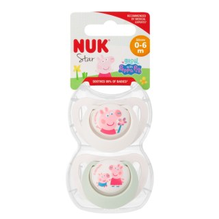 NUK SMOCZEK USPOKAJAJĄCY SILIKONOWY 0-6M STAR PEPPA PIG OP.2 SZT. 10175333 NUK