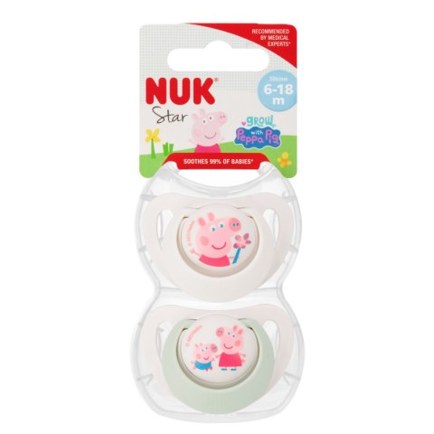 NUK SMOCZEK USPOKAJAJĄCY SILIKONOWY 6-18M STAR PEPPA PIG OP.2 SZT. 10176335 NUK