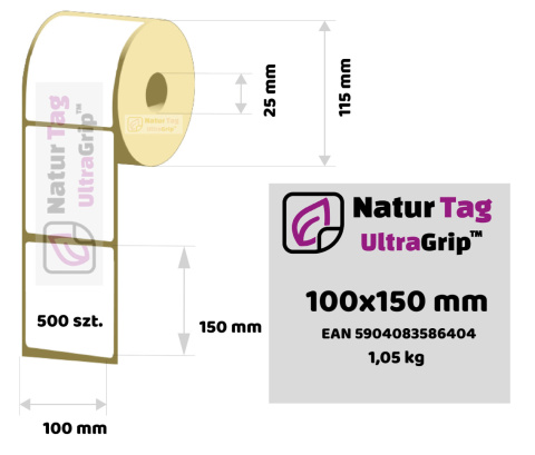 Self-adhesive courier labels 100x150mm