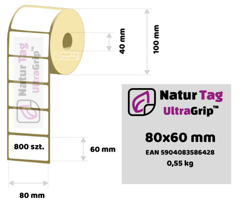 Thermal Labels 80x60mm 800 pcs