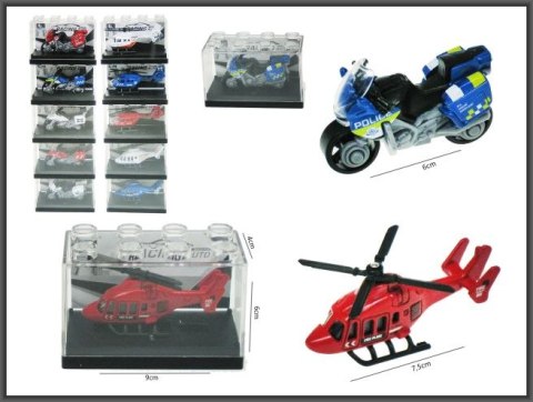 HELIKOPTER & MOTOR 7 CM METAL HIPO