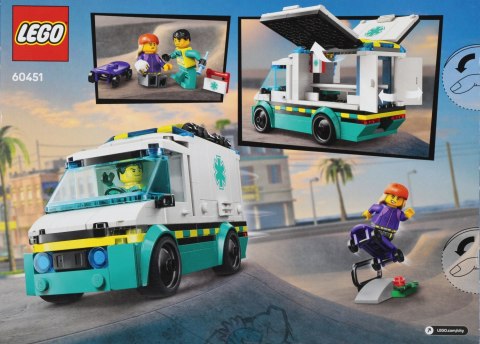 KLOCKI KONSTRUKCYJNE LEGO CITY KARETKA POGOTOWIA LEGO 60451 LEGO