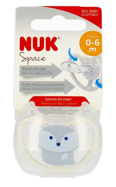 NUK SMOCZEK USPOKAJAJĄCY 0-6M SILIKONOWY SPACE MIX 10730331 NUK