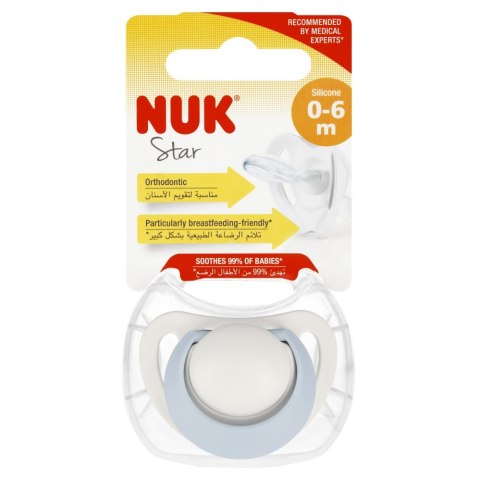 NUK SMOCZEK USPOKAJAJĄCY SILIKONOWY 0-6M STAR MIX 10730717 NUK