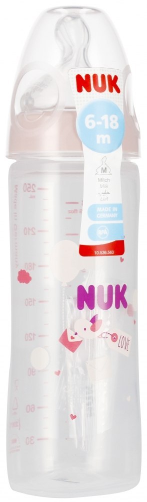 NUK BUTELKA ZE SMOCZKIEM SILIKONOWYM 250 ML 6-18M FIRST CHOICE MIX KOLORÓW 10741625 NUK