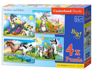 4 X PUZZLE 8X12X15X20 EL MOTHERS AND BABIES CASTORLAND B-041053 CASTOR