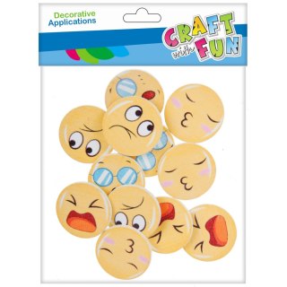 OZDOBA DEKORACYJNA SAMOPRZYLEPNA DREWNIANA EMOTKI CRAFT WITH FUN 463792 CRAFT WITH FUN