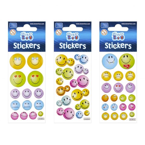 STICKERS 7X18 CM SILVER EMOTICONS II STICKER BOO 101526