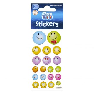 STICKERS 7X18 CM SILVER EMOTICONS II STICKER BOO 101526