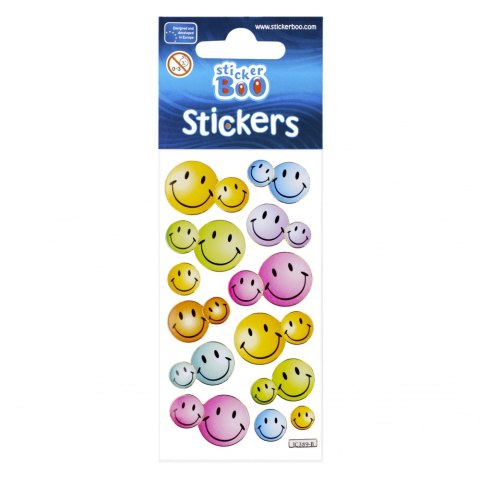 STICKERS 7X18 CM SILVER EMOTICONS II STICKER BOO 101526