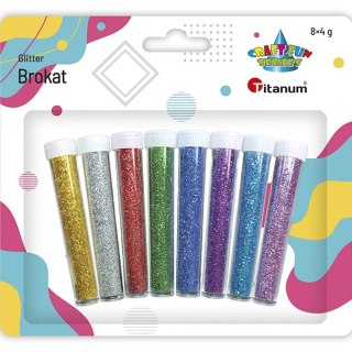 GLITTER VIALS OF 8 COLORS X4G TITANUM CRAFT-FUN SERIES WSG8B1